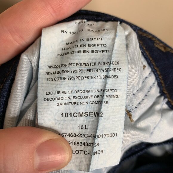 Lee Blue Jeans Straight Leg Mid Rise Dark Wash Denim Women's Size 16L - Picture 5 of 7